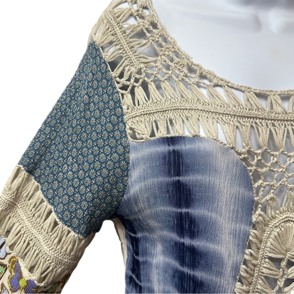 John‎ Mark Boho Crochet Butterfly Blouse Size Medium Top - Picture 3 of 16
